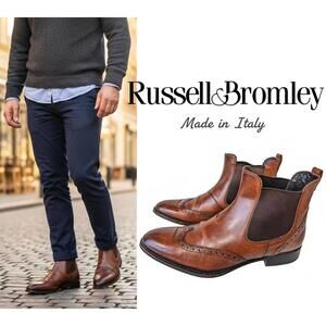 Russell & Bromley Chelsea Boots Men Italy | Brown Leather 9
